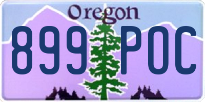 OR license plate 899POC