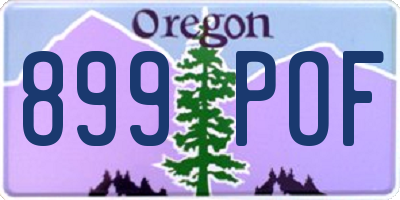 OR license plate 899POF