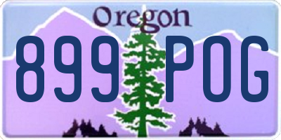 OR license plate 899POG