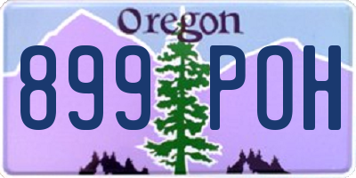 OR license plate 899POH