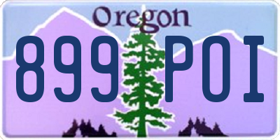OR license plate 899POI