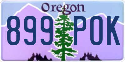 OR license plate 899POK