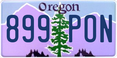 OR license plate 899PON