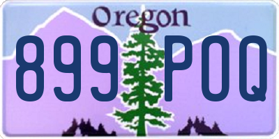 OR license plate 899POQ