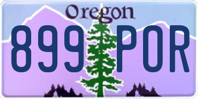 OR license plate 899POR