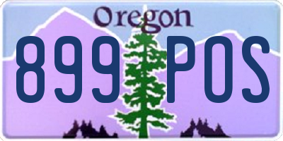 OR license plate 899POS