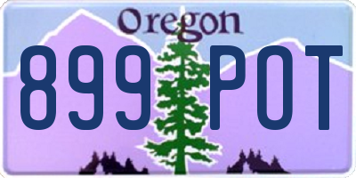 OR license plate 899POT