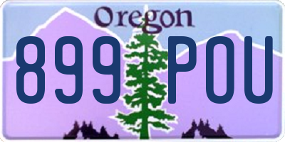 OR license plate 899POU