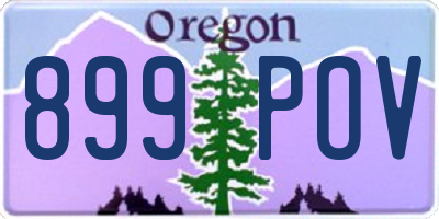 OR license plate 899POV