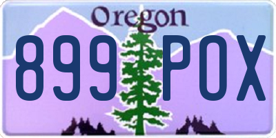 OR license plate 899POX