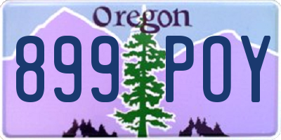 OR license plate 899POY