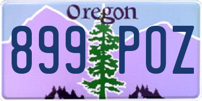 OR license plate 899POZ