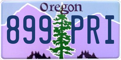 OR license plate 899PRI
