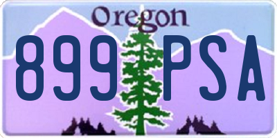 OR license plate 899PSA