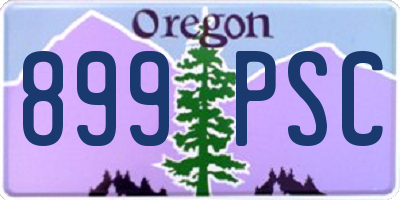 OR license plate 899PSC