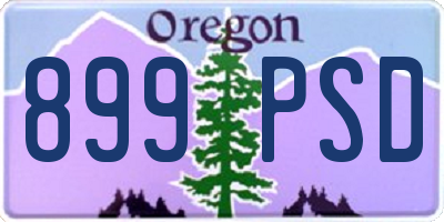 OR license plate 899PSD
