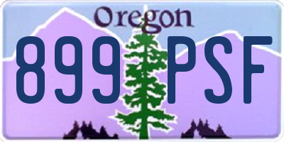 OR license plate 899PSF