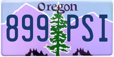 OR license plate 899PSI
