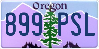 OR license plate 899PSL