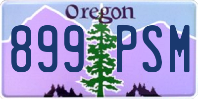 OR license plate 899PSM