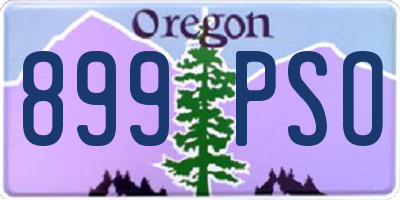 OR license plate 899PSO