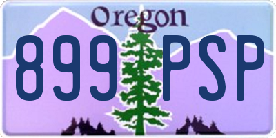 OR license plate 899PSP