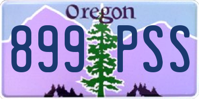 OR license plate 899PSS