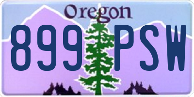 OR license plate 899PSW