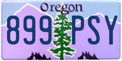 OR license plate 899PSY