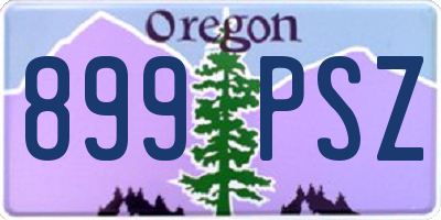 OR license plate 899PSZ
