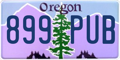 OR license plate 899PUB