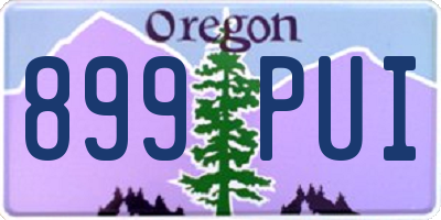 OR license plate 899PUI