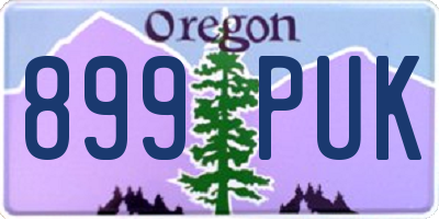 OR license plate 899PUK