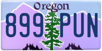 OR license plate 899PUN