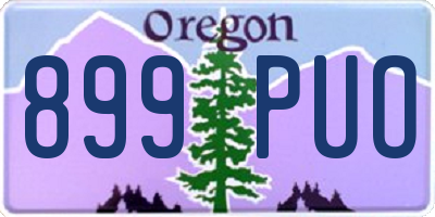 OR license plate 899PUO