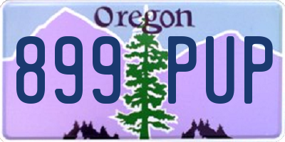 OR license plate 899PUP