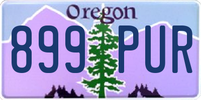 OR license plate 899PUR