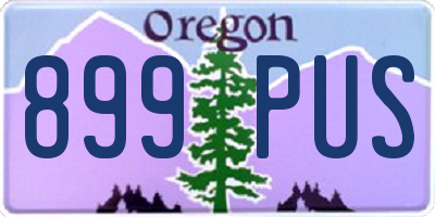 OR license plate 899PUS