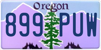 OR license plate 899PUW