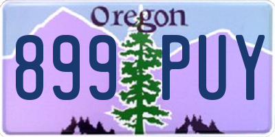 OR license plate 899PUY