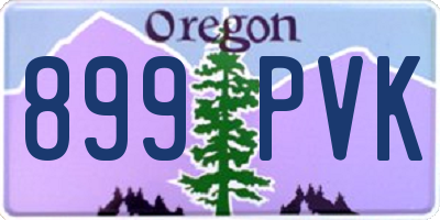 OR license plate 899PVK
