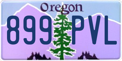 OR license plate 899PVL