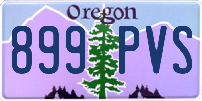 OR license plate 899PVS