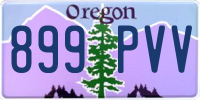 OR license plate 899PVV