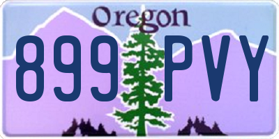 OR license plate 899PVY