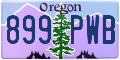 OR license plate 899PWB