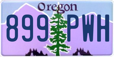 OR license plate 899PWH