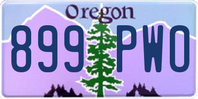 OR license plate 899PWO