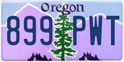 OR license plate 899PWT
