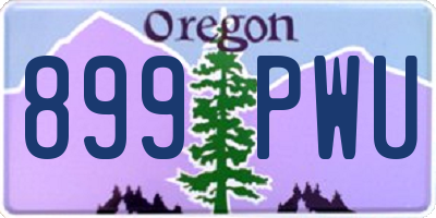 OR license plate 899PWU